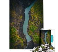 Puzzle de 1000 pièces pour Adolescents représentant Un Grand lac Vert éphémère Jeu Manuel de précision et activités Amusantes à Faire à la Maison (50x75cm)