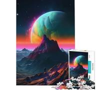 Puzzle de 1000 pièces pour Adolescents représentant Un Homme Debout sur Une Montagne Activités Amusantes à la Maison pour Toute la Famille Jouet Anti-Stress adapté aux 14 Ans et Plus (38x26cm)