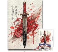 Puzzle de 1000 pièces pour Adolescents, représentant Un Katana Japonais Ancien Idéal pour des soirées Jeux en Famille Idée Cadeau Amusante Dimensions : 38x26cm