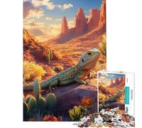 Puzzle de 1000 pièces pour Adolescents représentant Un lézard dans Un Paysage désertique Jeu de Puzzle pour Adultes et familles Niveau de difficulté Difficile Idée Cadeau Originale