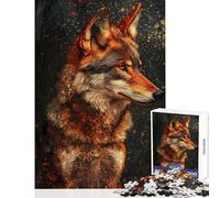 Puzzle de 1000 pièces pour Adolescents représentant Un Loup doré au Regard perçant Jeu de Construction pour Adultes idéal pour améliorer la mémoire et Offrir Un Cadeau Original