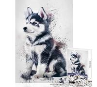 Puzzle de 1000 pièces pour Adolescents représentant Un Malamute d'Alaska et Chevalier Jeu éducatif idéal pour renforcer Les Liens Entre Couples Dimensions 38x26cm
