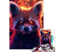 Puzzle de 1000 pièces pour Adolescents représentant Un Panda Roux Flamboyant Jeu Manuel et créatif idéal comme Cadeau pour Femmes (Taille 50x75cm)