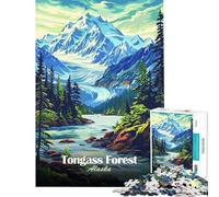 Puzzle de 1000 pièces pour Adolescents représentant Un Paysage de la forêt de Tongass en Alaska Jeu de précision et de découpage pour Adultes activités Amusantes à Faire à la Maison (38x52cm)
