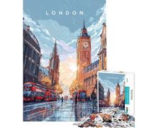 Puzzle de 1000 pièces pour Adolescents représentant Un Paysage Urbain de Londres avec Big Ben Jeu de Puzzle pour Adultes et familles défi Difficile Cadeau d'anniversaire Original et Unique (50x75cm)
