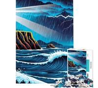 Puzzle de 1000 pièces pour Adolescents représentant Un Phare Pendant Une tempête Jeu de Puzzle Manuel idéal pour Les Femmes et comme Cadeau (Dimensions 38x52cm)