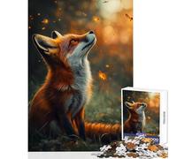 Puzzle de 1000 pièces pour Adolescents représentant Un Renard Observant des lucioles Jeu Antistress idéal comme Cadeau d'anniversaire ou pour créer Une liste de souhaits avec Le Père Noël 38x52cm