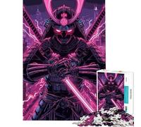 Puzzle de 1000 pièces pour Adolescents représentant Un samouraï dans Un Paysage Urbain néon Puzzle pour Adultes Jouet Anti-Stress défi éducatif d'assemblage de Motifs (Taille 50x75cm)