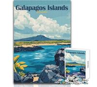 Puzzle de 1000 pièces pour Adolescents, représentant Une Affiche de Voyage des îles Galapagos en Équateur Jeu intellectuel et décoration idéale Dimensions 38x26cm