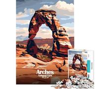 Puzzle de 1000 pièces pour Adolescents représentant Une Affiche de Voyage du Parc National des Arches Jeu éducatif défi et Jouet Relaxant pour développer l'analyse et la logique Idée Cadeau et Jouet