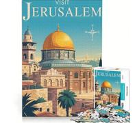 Puzzle de 1000 pièces pour Adolescents représentant Une Affiche de Voyage sur Jérusalem Objet Anti-Stress décoration intérieure Collection d'artistes Beaux-Arts 38x26cm