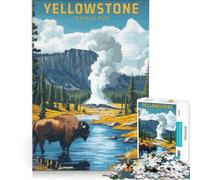 Puzzle de 1000 pièces pour Adolescents représentant Une Affiche de Voyage Vintage du Parc National de Yellowstone Un Jeu Impossible Une décoration d'intérieur Une Collection d'artistes Un Art 38x26cm