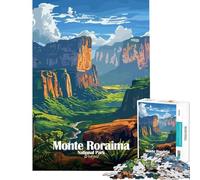 Puzzle de 1000 pièces pour Adolescents représentant Une Affiche du Parc National de Monte Roraima au Brésil Jeu éducatif Stimulant et Difficile idéal pour Un Travail Artistique passionnant (50x75cm)