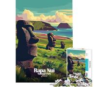 Puzzle de 1000 pièces pour Adolescents représentant Une Affiche du Parc National de Rapa NUI au Chili idéal pour Un Jeu éducatif Un défi ludique et Relaxant Un Cadeau Artistique Anti-Stress (50x75cm)