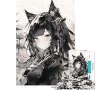 Puzzle de 1000 pièces pour Adolescents représentant Une Chatte Japonaise à l'encre Noire idéal pour Les Jeux familiaux et l'apprentissage Cadeau Parfait pour Les Anniversaires et Les activités