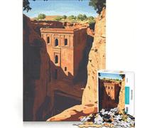 Puzzle de 1000 pièces pour Adolescents, représentant Une église rupestre Antique, Un Jeu éducatif Stimulant et Un 38x26cm