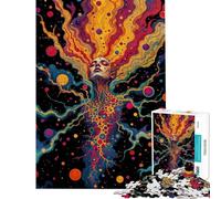 Puzzle de 1000 pièces pour Adolescents représentant Une Femme surréaliste et psychédélique dans Un Cosmos Jeu de Puzzle pour Adultes à réaliser soi-même Une œuvre d'art Un Cadeau Unique