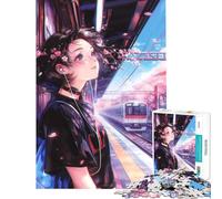 Puzzle de 1000 pièces pour Adolescents représentant Une Fille d'anime à la Gare idéal pour Un Anniversaire ou Noël Décoration Murale stimulante À partir de 14 Ans (38x26cm)