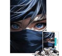 Puzzle de 1000 pièces pour Adolescents représentant Une Fille d'anime aux Yeux Bleus Jeu éducatif et décoratif pour la Maison À partir de 14 Ans Dimensions 38x52cm