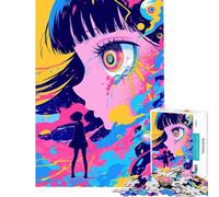 Puzzle de 1000 pièces pour Adolescents représentant Une Fille d'anime aux Yeux géants Activités Amusantes à la Maison décoration Artistique Jeux familiaux Convient aux Personnes de 14 Ans et Plus