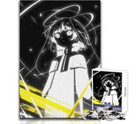 Puzzle de 1000 pièces pour Adolescents, représentant Une Fille d'anime avec auréole en Noir et Blanc Idéal pour Un Moment de détente paisible à la Maison Découpe de Haute précision Dimensions:38x26cm