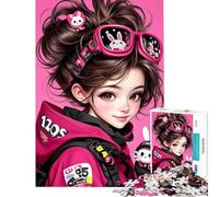 Puzzle de 1000 pièces pour Adolescents représentant Une Fille d'anime avec des Accessoires de Lapin Un défi Stimulant à relever pour Apprendre Apprendre et se détendre à partir de 14 Ans (50x75cm)