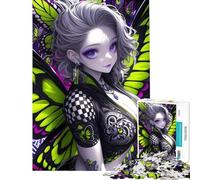 Puzzle de 1000 pièces pour Adolescents représentant Une Fille d'anime avec des Ailes de Papillon Jeu de Puzzle pour Adultes Analyse et logique Cadeau d'anniversaire Original et Unique (38x52cm)