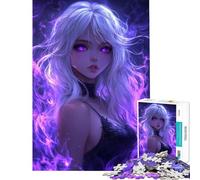 Puzzle de 1000 pièces pour Adolescents représentant Une Fille d'anime avec des Flammes Violettes Un défi Stimulant à relever pour Apprendre Apprendre et se détendre à partir de 14 Ans (50x75cm)
