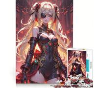 Puzzle de 1000 pièces pour Adolescents, représentant Une Fille d'anime avec Un Cache-œil, Jeu Impossible, décoration intérieure, Collection d'artistes, Beaux-Arts 38x26cm