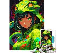 Puzzle de 1000 pièces pour Adolescents représentant Une Fille d'anime avec Un Sweat à Capuche Serpent Puzzle Anti-Stress pour Adultes Jouet Mural Cadeau pour Amis et Famille (Taille 50x75cm)