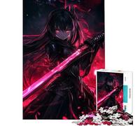 Puzzle de 1000 pièces pour Adolescents représentant Une Fille d'anime avec Une épée Activités Amusantes à la Maison Jeu de mémoire Familial adapté aux 14 Ans et Plus (50x75cm)