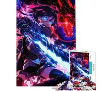 Puzzle de 1000 pièces pour Adolescents représentant Une Fille d'anime avec Une épée Jeu de réflexion pour Adultes découpe de précision activités Amusantes à Faire à la Maison (Taille 38x26cm)