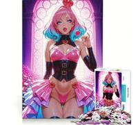 Puzzle de 1000 pièces pour Adolescents, représentant Une Fille d'anime avec Une Sucette et Une Couronne, décoration Murale, stimule la mémoire, Cadeau Unique pour Un Anniversaire ou Noël 38x52cm