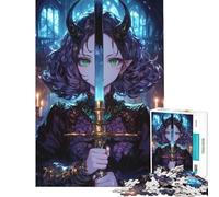 Puzzle de 1000 pièces pour Adolescents représentant Une Fille Oni avec Une épée Lumineuse Idéal pour Un Anniversaire ou Noël Décoration Murale stimulante À partir de 14 Ans (38x26cm)
