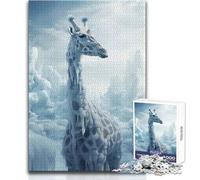Puzzle de 1000 pièces pour Adolescents, représentant Une Girafe dans Un Monde de Glace Jeu de réflexion Unique, pour Femmes Œuvre d'art à Offrir Dimensions:50x75cm.