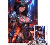 Puzzle de 1000 pièces pour Adolescents représentant Une guerrière Anime avec Casque à Cornes Décoration Murale pour Un Secret Jeu Impossible pour renforcer Les Liens Entre Couples