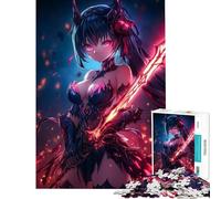 Puzzle de 1000 pièces pour Adolescents représentant Une guerrière d'anime Un défi Difficile mais Amusant et Humoristique idéal pour décorer Un Mur Convient aux 14 Ans et Plus (38x52cm)