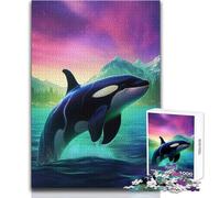 Puzzle de 1000 pièces pour Adolescents, représentant Une Orque, Un Tueur du Nord Jeu éducatif Familial idéal pour décorer Un Mur Dimensions:38x26cm.