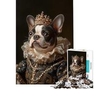 Puzzle de 1000 pièces pour Adolescents représentant Une Reine Bouledogue français Jeu Difficile et Stimulant idéal pour Les activités familiales la décoration intérieure et Les Jeux pour Les 14 Ans