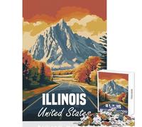 Puzzle de 1000 pièces pour Adolescents représentant Une Route de Montagne de l'Illinois Jeu Antistress idéal comme Cadeau ou Jouet Pratique et décoratif pour Bureau Dimensions 50x75cm