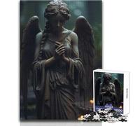 Puzzle de 1000 pièces pour Adolescents, représentant Une Statue d'ange en Pleurs Idéal pour des soirées Jeux et Divertissement en Famille Idée Cadeau Amusante Dimensions : 38x52cm
