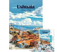 Puzzle de 1000 pièces pour Adolescents représentant Ushuaia Argentine Jeu Amusant et Original pour Adultes pour Noël ou Un Anniversaire (38x52cm)