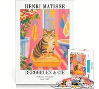 Puzzle de 1000 pièces pour Adolescents Reproduction d'une œuvre d'art représentant Un Chat d'Henri Matisse Jeux éducatifs activités ludiques à la Maison Collection d'artistes Beaux-Arts 38x52cm