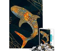 Puzzle de 1000 pièces pour Adolescents Requin-Baleine Art Kintsugi Activités ludiques à la Maison Décoration Parfaite Jeux relaxants pour Les 14 Ans et Plus (50x75cm)