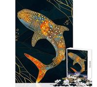 Puzzle de 1000 pièces pour Adolescents Requin-Baleine Art Kintsugi Décoration Murale Idée Cadeau Jeu de réflexion Renforce l'amour Entre Couples Dimensions 38x26cm