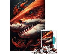 Puzzle de 1000 pièces pour Adolescents Requin Mon ami Rigolo Jeu de réflexion pour Adultes Améliore la mémoire Réduit Le Stress Cadeau (Dimensions 38x26cm)