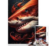 Puzzle de 1000 pièces pour Adolescents Requin Mon ami Rigolo Jeux relaxants améliore la mémoire décoration intérieure Jouet entraîne Le Cerveau et la dextérité (75x50cm)