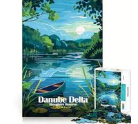 Puzzle de 1000 pièces pour Adolescents Réserve de biosphère du Delta du Danube,Roumanie Découpe Parfaite Jeu de logique Amusant Jeu paisible Idéal pour Un Anniversaire (38x26cm)