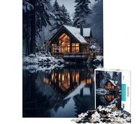 Puzzle de 1000 pièces pour Adolescents Retraite en cabane au Bord du lac Jeu Manuel Difficile Stimule Le Cerveau (75x50cm)