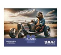 Puzzle De 1000 Pièces pour Adolescents Retro Bear Roadster Adventure Puzzles pour Adultes Jeux Relaxants Découpe De Précision Cadeaux De Noël Et d'anniversaire 52x38cm/1000pcs
